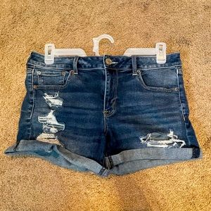 Dark blue denim. American eagle shorts. Size 14